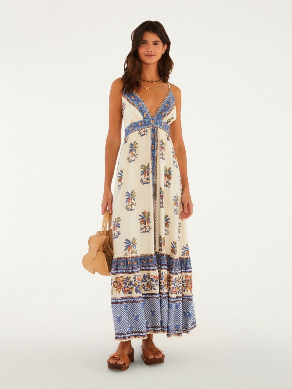 FARM Rio Luna Print Cropped Dress - Women's Ruffle Hem Dress